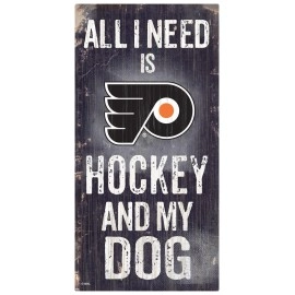 Philadelphia Flyers Sign Wood 6X12 Hockey And Dog Design