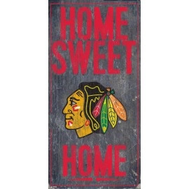 Chicago Blackhawks Sign Wood 6X12 Home Sweet Home Design