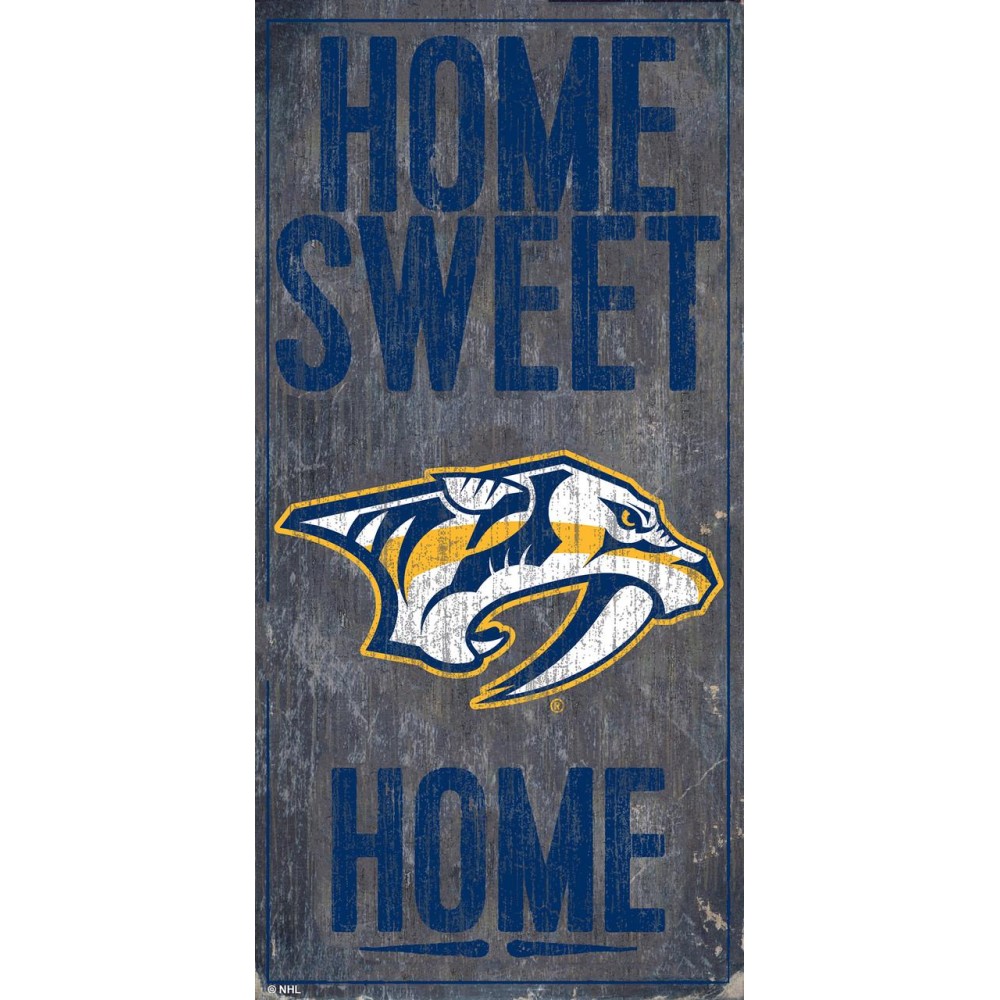 Nashville Predators Sign Wood 6X12 Home Sweet Home Design