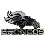 Denver Broncos Auto Emblem - Silver