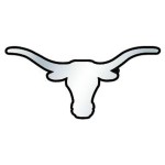 Texas Longhorns Auto Emblem Silver Chrome Longhorn