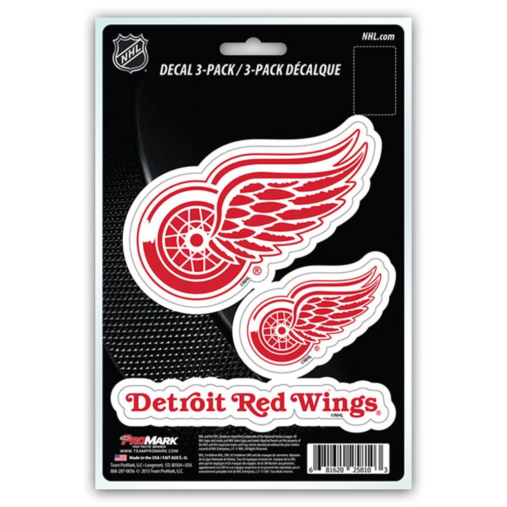 Detroit Red Wings Decal Die Cut Team 3 Pack