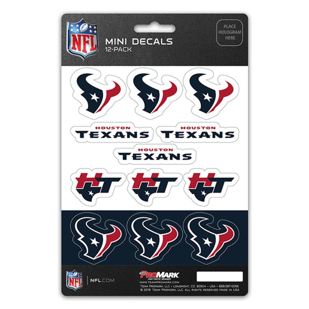 Houston Texans Decal Set Mini 12 Pack