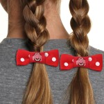 Ohio State Buckeyes Bow Pigtail Holder - (Pre-2014 Logo) Co