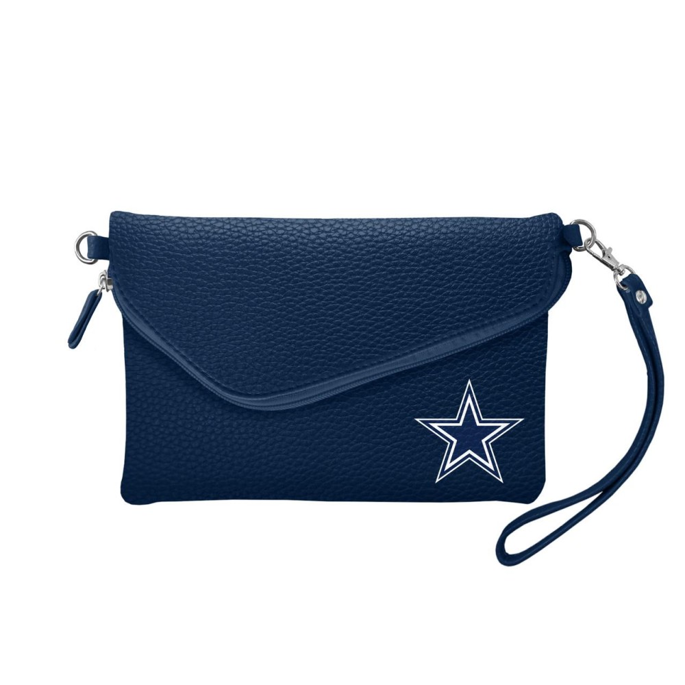 Dallas Cowboys Purse Pebble Fold Over Crossbody Navy