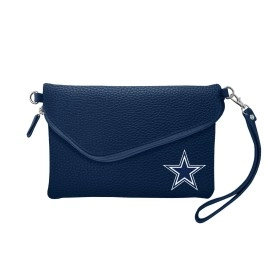 Dallas Cowboys Purse Pebble Fold Over Crossbody Navy