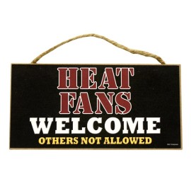 Miami Heat Sign Wood 5X10 Fans Welcome Co