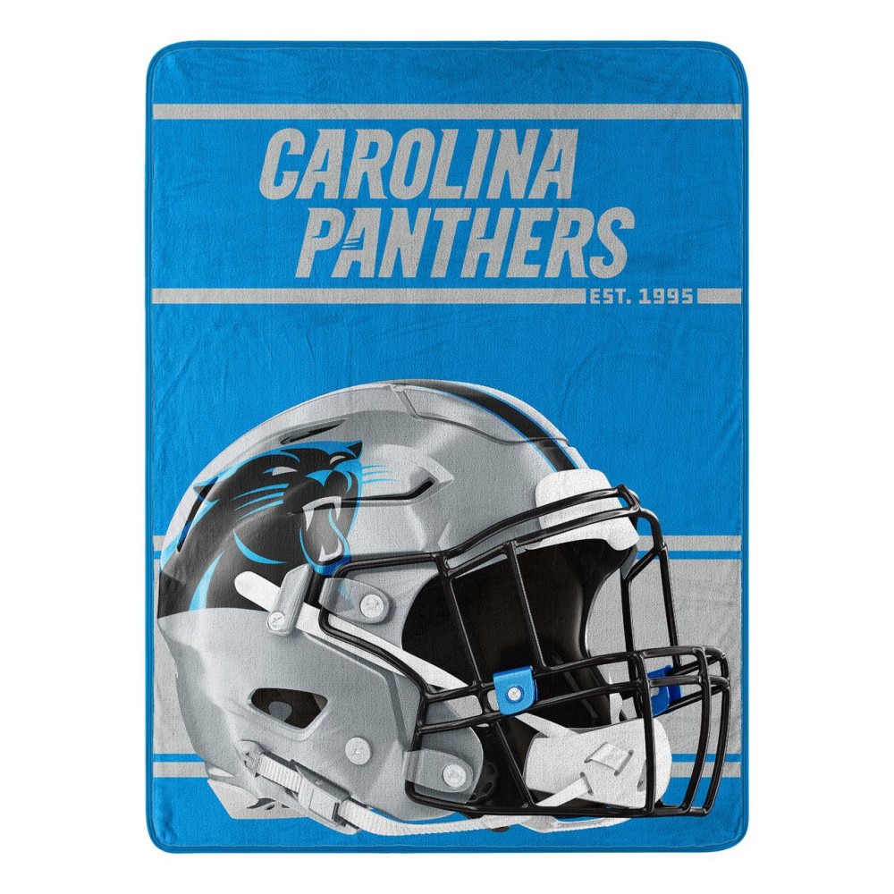 Carolina Panthers Blanket 46X60 Micro Raschel Run Design Rolled
