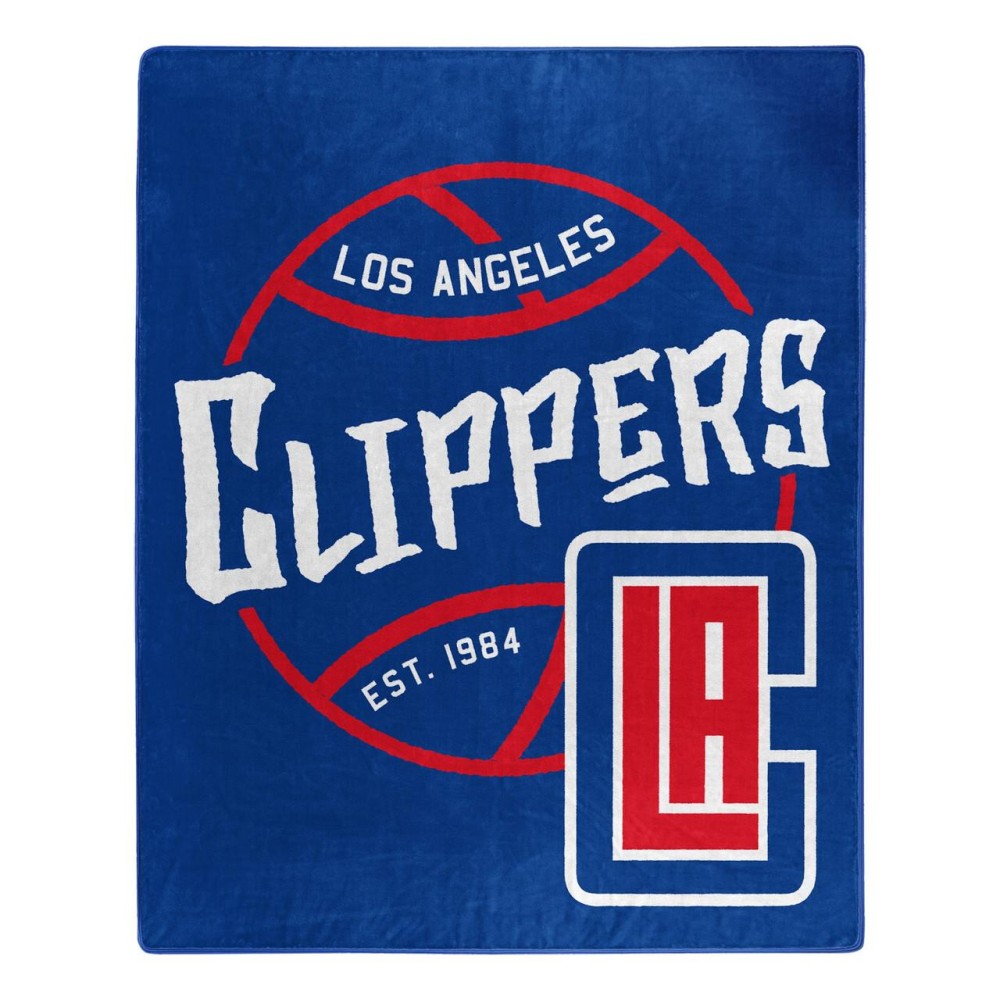 Los Angeles Clippers Blanket 50X60 Raschel Blacktop Design - Special Order