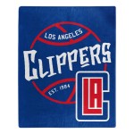 Los Angeles Clippers Blanket 50X60 Raschel Blacktop Design - Special Order