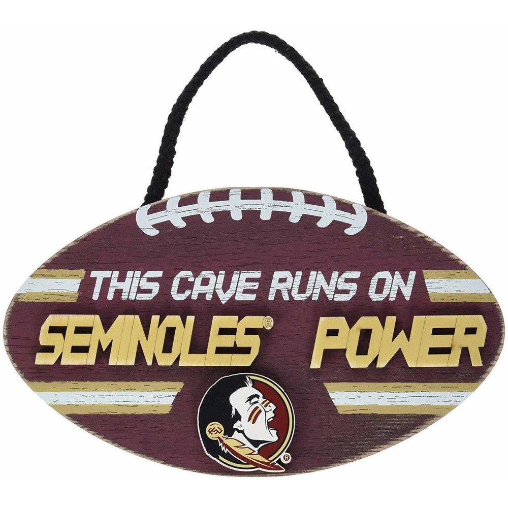 Florida State Seminoles Sign Wood Football Power Design