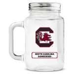 South Carolina Gamecocks Mason Jar Glass With Lid