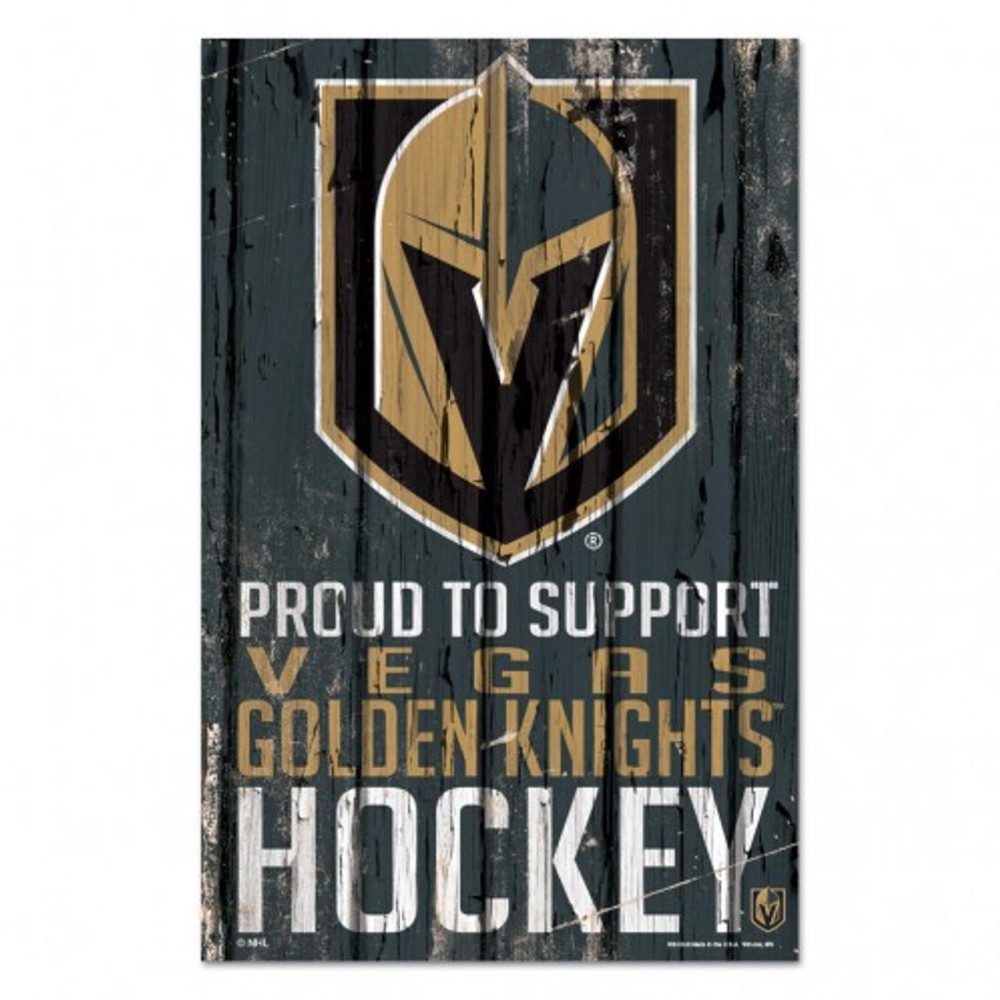 Vegas Golden Knights Sign 11X17 Wood Proud To Support Design