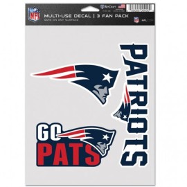 New England Patriots Decal Multi Use Fan 3 Pack