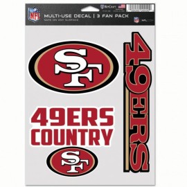 San Francisco 49Ers Decal Multi Use Fan 3 Pack