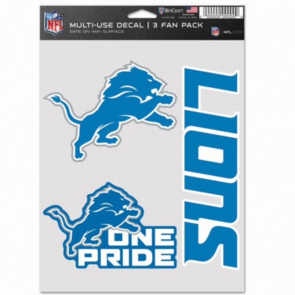 Detroit Lions Decal Multi Use Fan 3 Pack