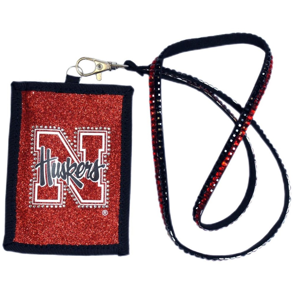 Nebraska Cornhuskers Wallet Beaded Lanyard Style Script Logo Co