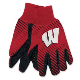 Wisconsin Badgers Gloves Two Tone Style Adult Size