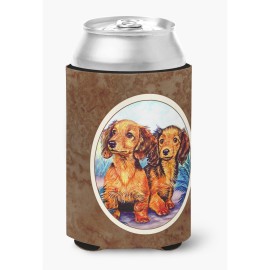 Caroline'S Treasures 7022Cc Long Hair Red Dachshund Two Peas Can Or Bottle Hugger, Multicolor