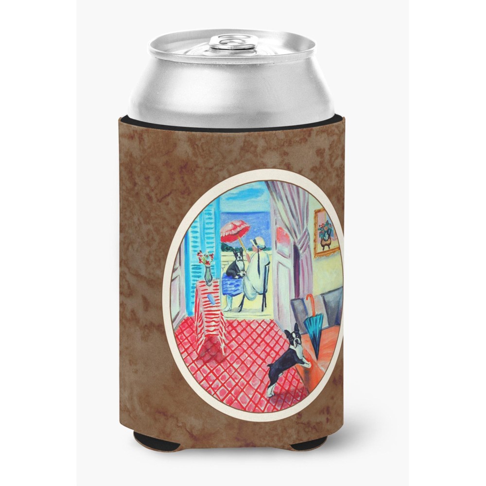 Caroline'S Treasures 7120Cc Lady With Her Boston Terrier Can Or Bottle Hugger, Multicolor