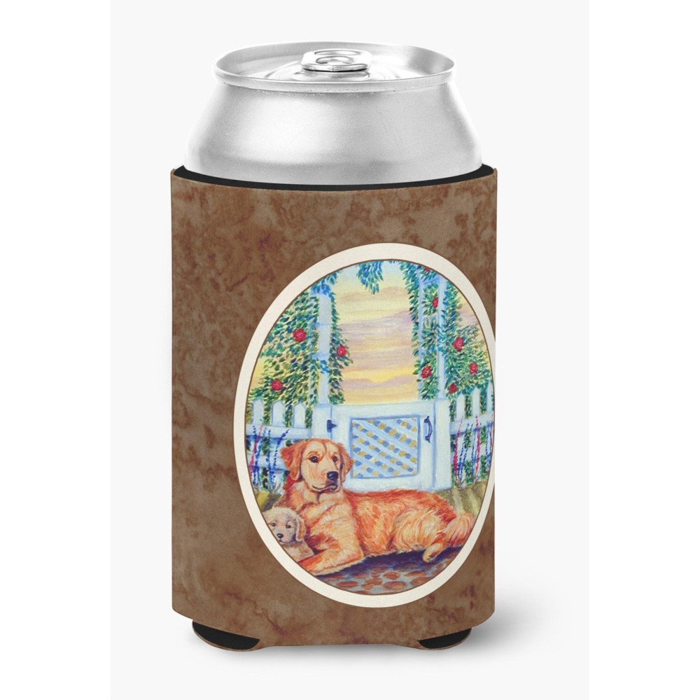 Caroline'S Treasures 7148Cc Golden Retriever And Puppy At The Fence Can Or Bottle Hugger, Multicolor