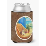 Caroline'S Treasures 7181Cc French Bulldog At The Beach Cottage Can Or Bottle Hugger, Multicolor