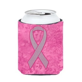 Pink Ribbon For Breast Cancer Awareness Can Or Bottle Hugger An1205Cc