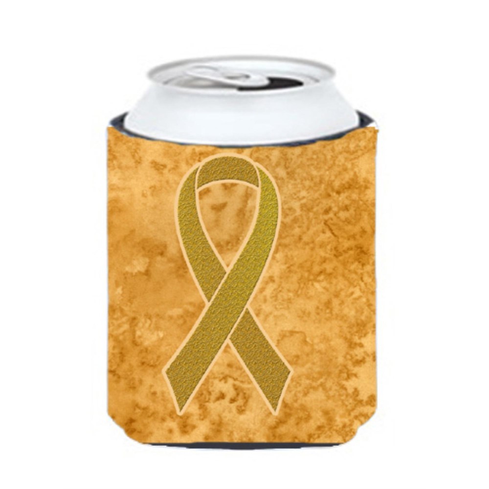 Gold Ribbon For Childhood Cancers Awareness Can Or Bottle Hugger An1209Cc