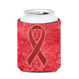 Red Ribbon For Aids Awareness Can Or Bottle Hugger An1213Cc