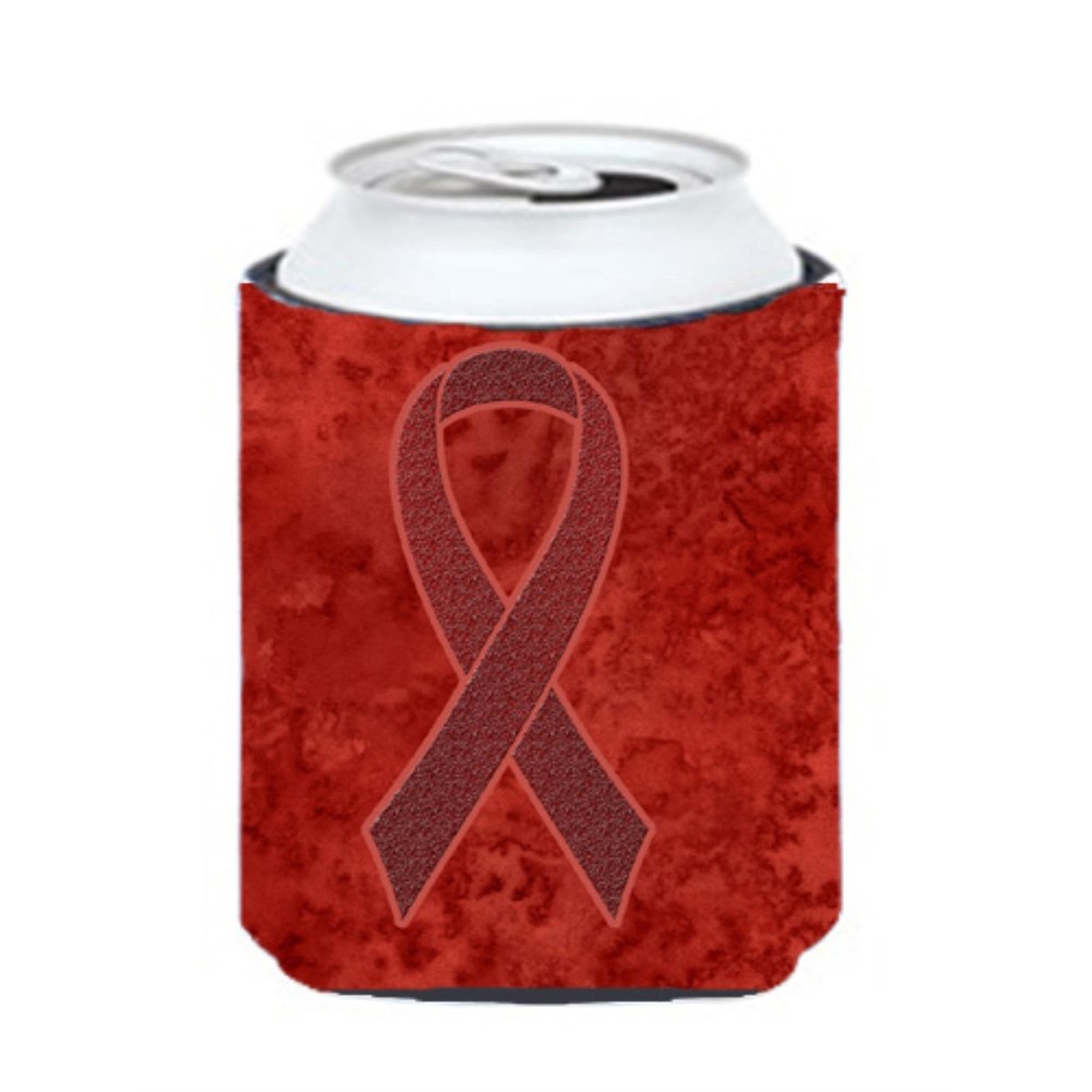Burgundy Ribbon For Multiple Myeloma Cancer Awareness Can Or Bottle Hugger An1214Cc