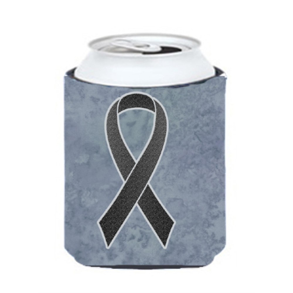 Black Ribbon For Melanoma Cancer Awareness Can Or Bottle Hugger An1216Cc