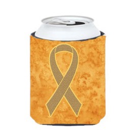 Peach Ribbon For Uterine Cancer Awareness Can Or Bottle Hugger An1219Cc