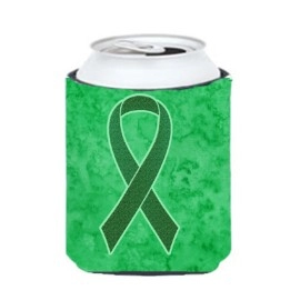 Kelly Green Ribbon For Kidney Cancer Awareness Can Or Bottle Hugger An1220Cc