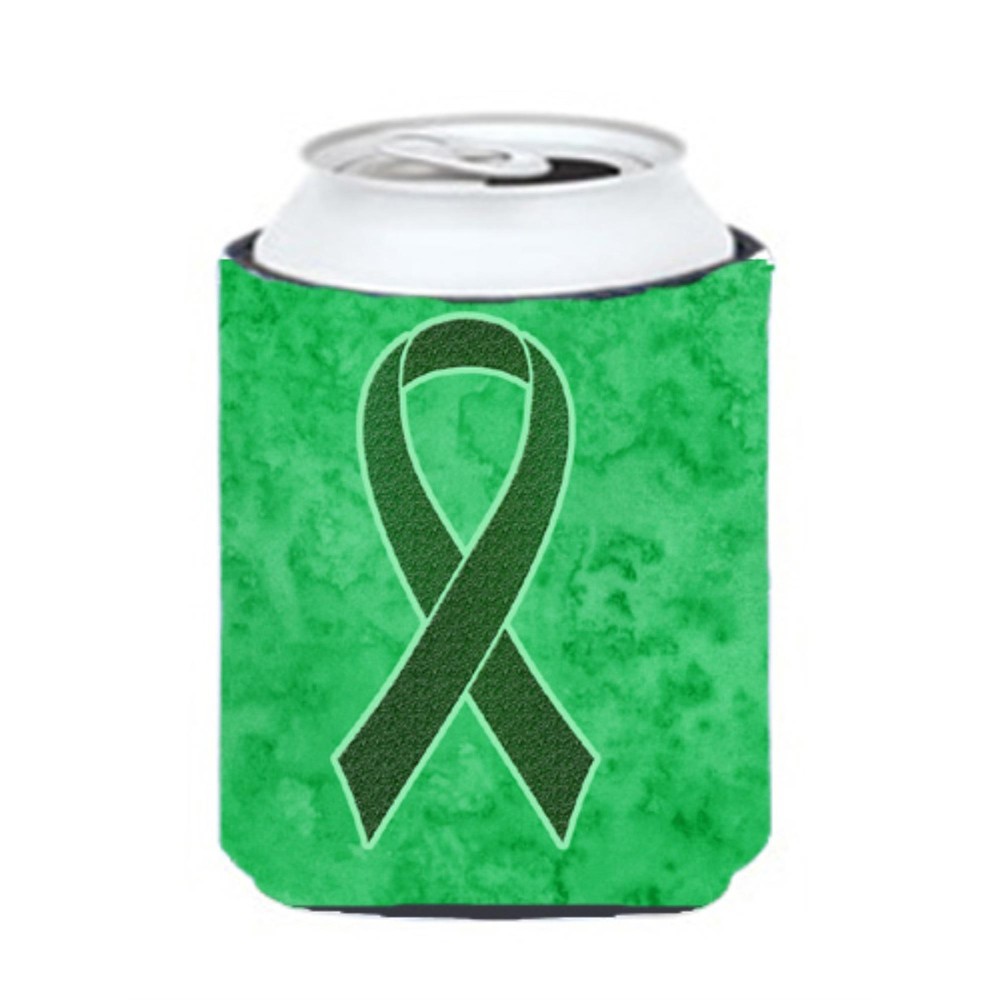 Emerald Green Ribbon For Liver Cancer Awareness Can Or Bottle Hugger An1221Cc