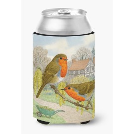 Caroline'S Treasures Asad0684Cc European Robin By Sarah Adams Can Or Bottle Hugger, Multicolor