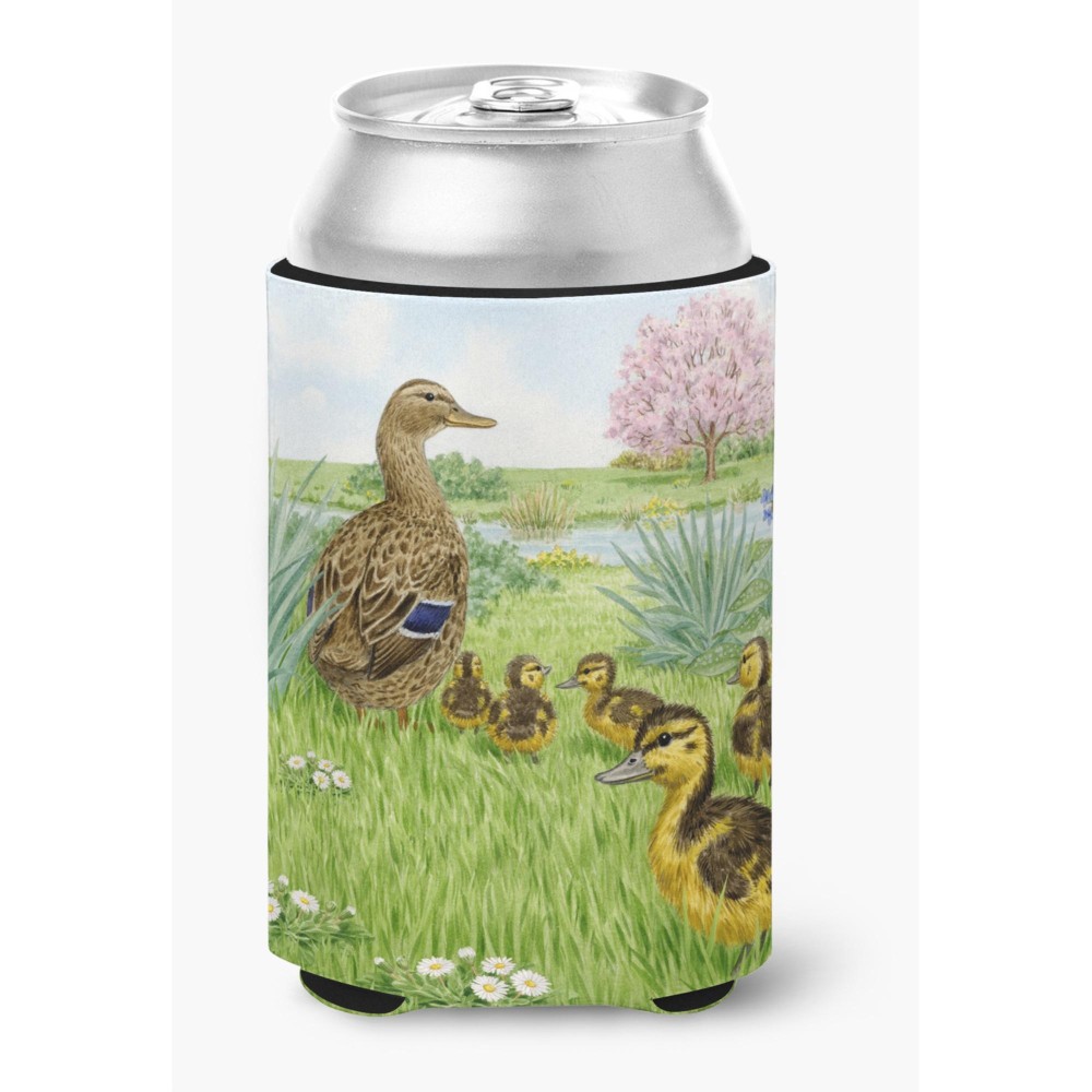 Caroline'S Treasures Asad0693Cc Mallard And Ducklings By Sarah Adams Can Or Bottle Hugger, Multicolor