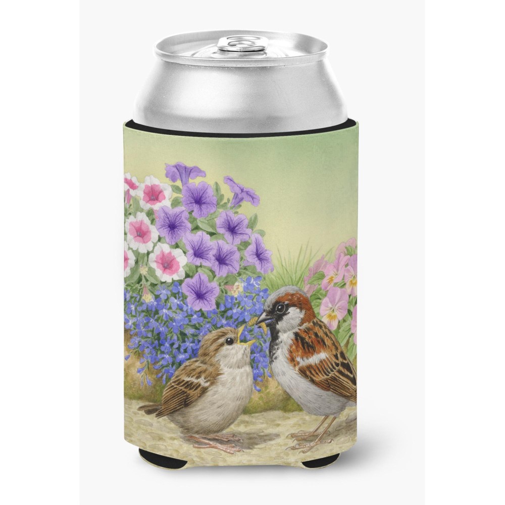 Caroline'S Treasures Asad0700Cc House Sparrows Feeding Time Can Or Bottle Hugger, Multicolor