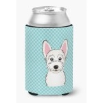 Checkerboard Blue Westie Can Or Bottle Hugger Bb1164Cc