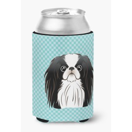 Checkerboard Blue Japanese Chin Can Or Bottle Hugger Bb1168Cc