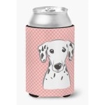 Checkerboard Pink Dalmatian Can Or Bottle Hugger Bb1210Cc