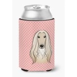 Checkerboard Pink Afghan Hound Can Or Bottle Hugger Bb1244Cc