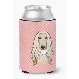 Checkerboard Pink Afghan Hound Can Or Bottle Hugger Bb1244Cc