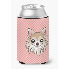 Checkerboard Pink Chihuahua Can Or Bottle Hugger Bb1251Cc