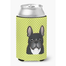 Checkerboard Lime Green French Bulldog Can Or Bottle Hugger Bb1289Cc
