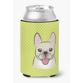 Checkerboard Lime Green French Bulldog Can Or Bottle Hugger Bb1300Cc