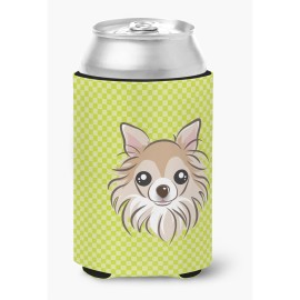 Checkerboard Lime Green Chihuahua Can Or Bottle Hugger Bb1313Cc