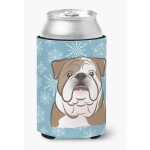 Caroline'S Treasures Snowflake English Bulldog Can/Bottle Hugger, Multicolor