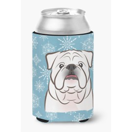 Caroline'S Treasures Snowflake White English Bulldog Can/Bottle Hugger, Multicolor