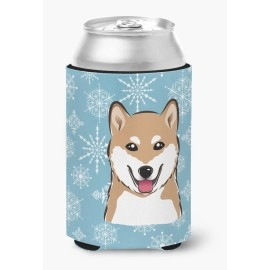 Caroline'S Treasures Snowflake Shiba Inu Can/Bottle Hugger, Multicolor