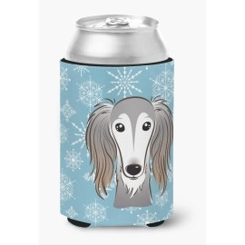 Caroline'S Treasures Snowflake Saluki Can/Bottle Hugger, Multicolor